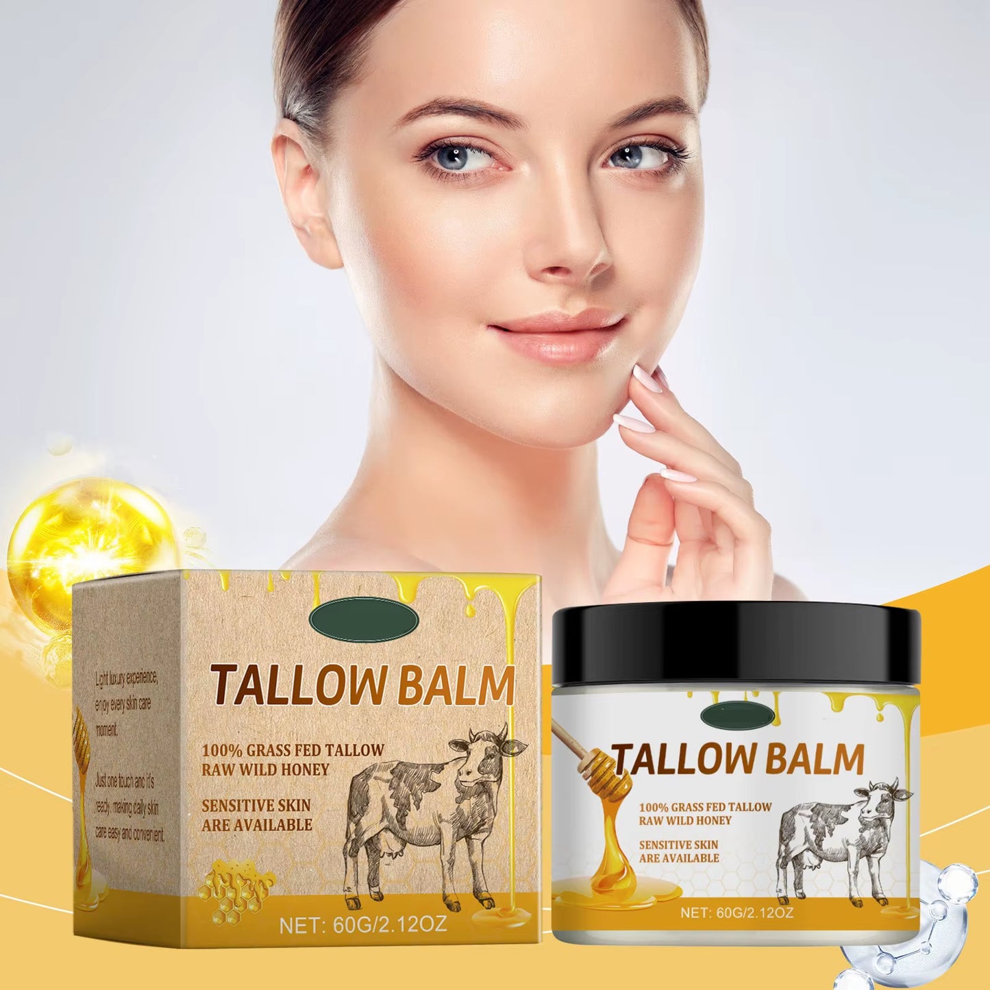 Beef Tallow Balm Nourishes and Moisturizes the Skin, Softens and Smoothes the Skin, Relieves Dryness