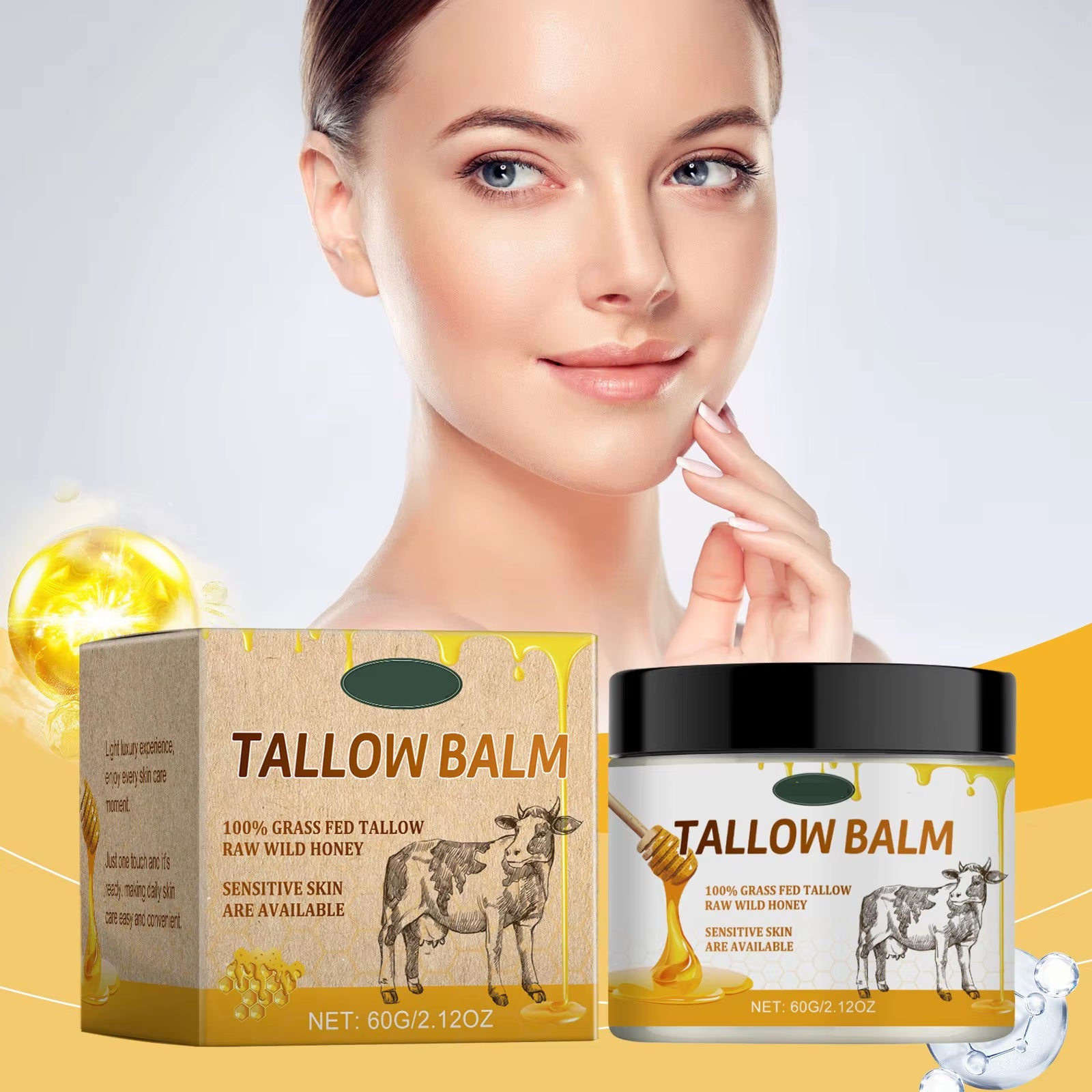 Beef Tallow Balm Nourishes and Moisturizes the Skin, Softens and Smoothes the Skin, Relieves Dryness